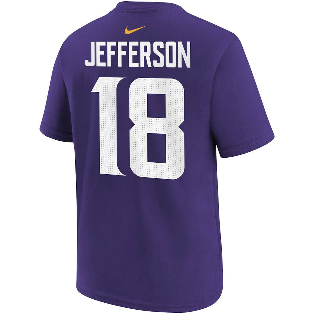 Nike Justin Jefferson Minnesota Vikings Youth Player Name & Number T-Shirt Purple