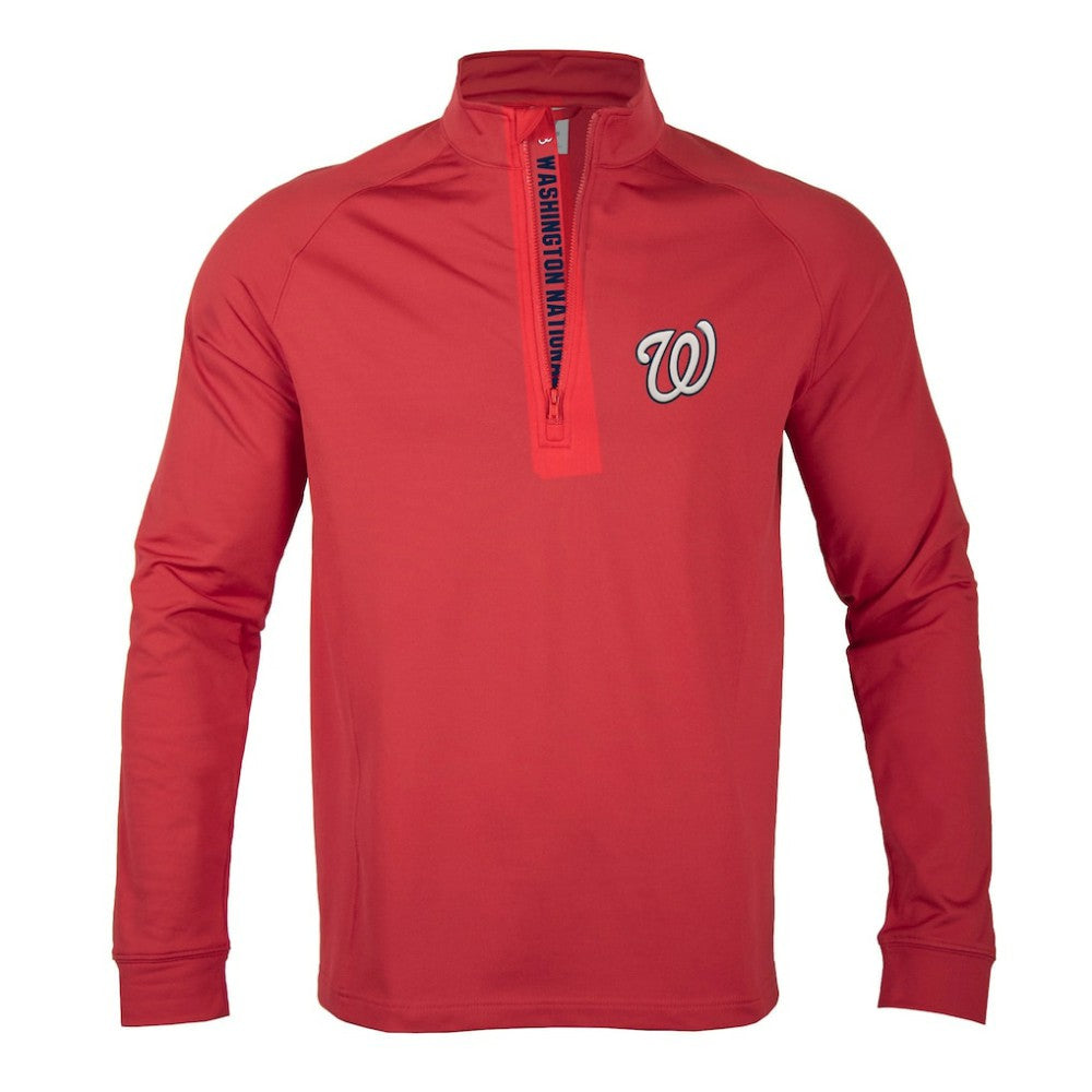 Washington Nationals Levelwear Calibre Quarter-Zip Pullover Top - Red - MLB on Sale