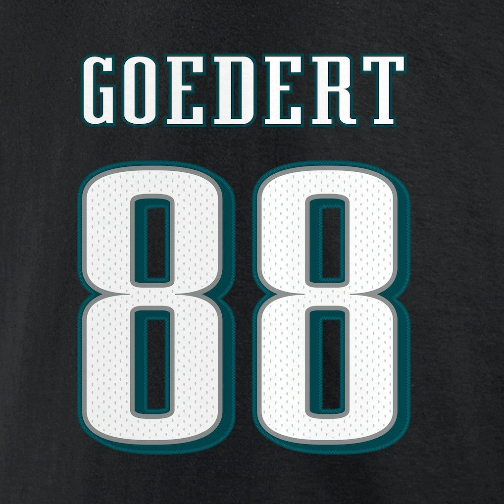 Dallas Goedert Philadelphia Eagles Icon Player Name & Number T-Shirt Black