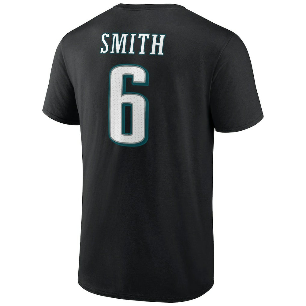 DeVonta Smith Philadelphia Eagles Icon Player Name & Number T-Shirt Black