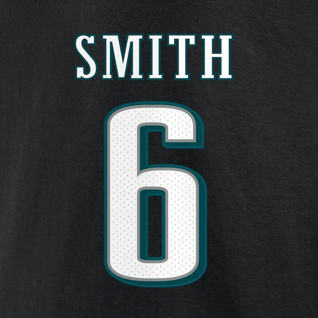 DeVonta Smith Philadelphia Eagles Icon Player Name & Number T-Shirt Black