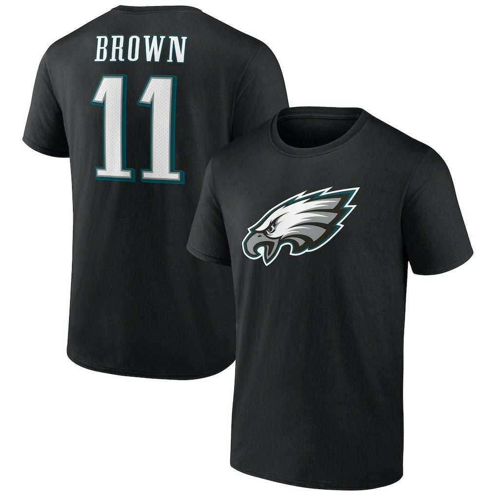 A.J. Brown Philadelphia Eagles Icon Player Name & Number T-Shirt Black