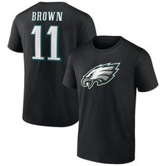 A.J. Brown Philadelphia Eagles Icon Player Name & Number T-Shirt Black