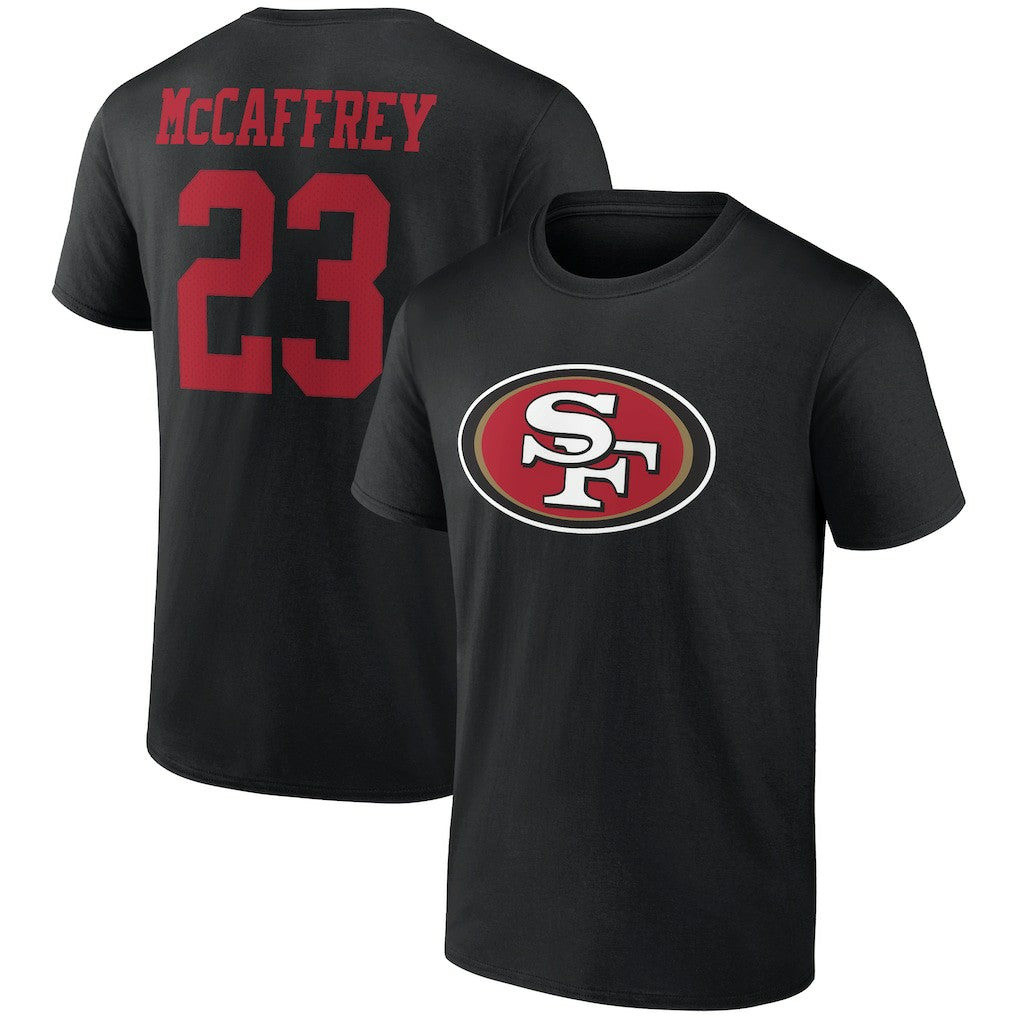 Christian McCaffrey San Francisco 49ers Icon Player Name & Number T-Shirt Black