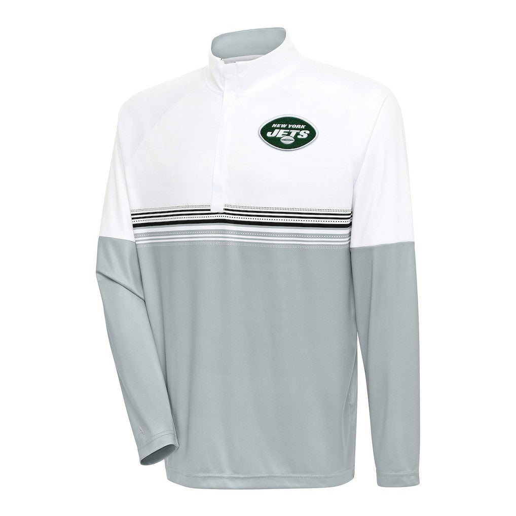 New York Jets Antigua Bender Quarter-Zip Pullover Top White/Black