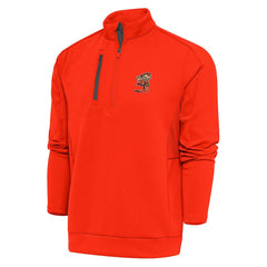 Cleveland Browns Antigua Team Logo Generation Quarter-Zip Pullover Jacket Orange