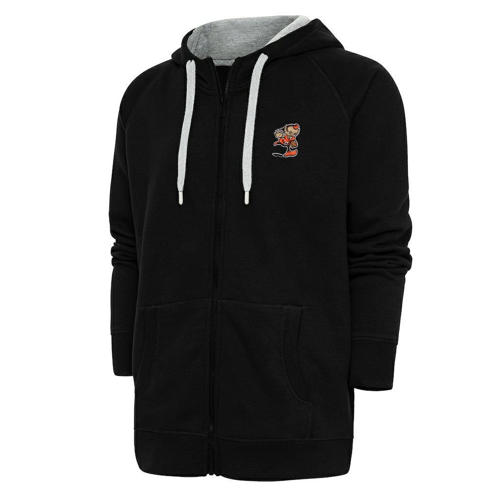 Cleveland Browns Antigua Team Logo Victory Full-Zip Hoodie Black