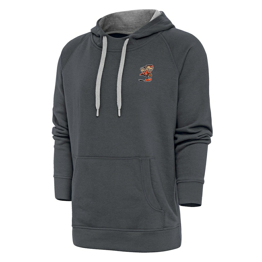Cleveland Browns Antigua Team Logo Victory Pullover Hoodie Charcoal