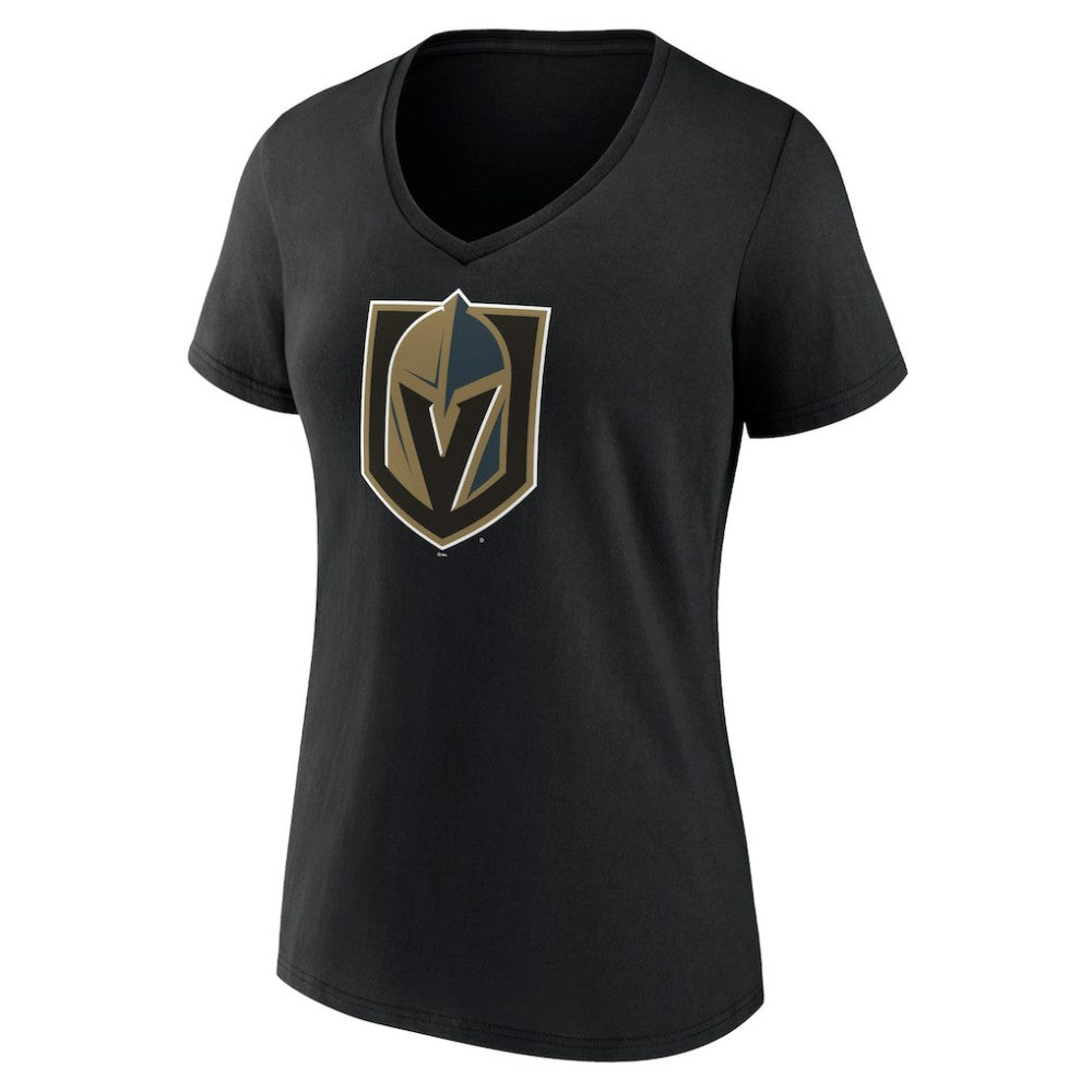 Vegas Golden Knights Women's Team Primary Logo V-Neck T-Shirt - Black - NHL 5221215