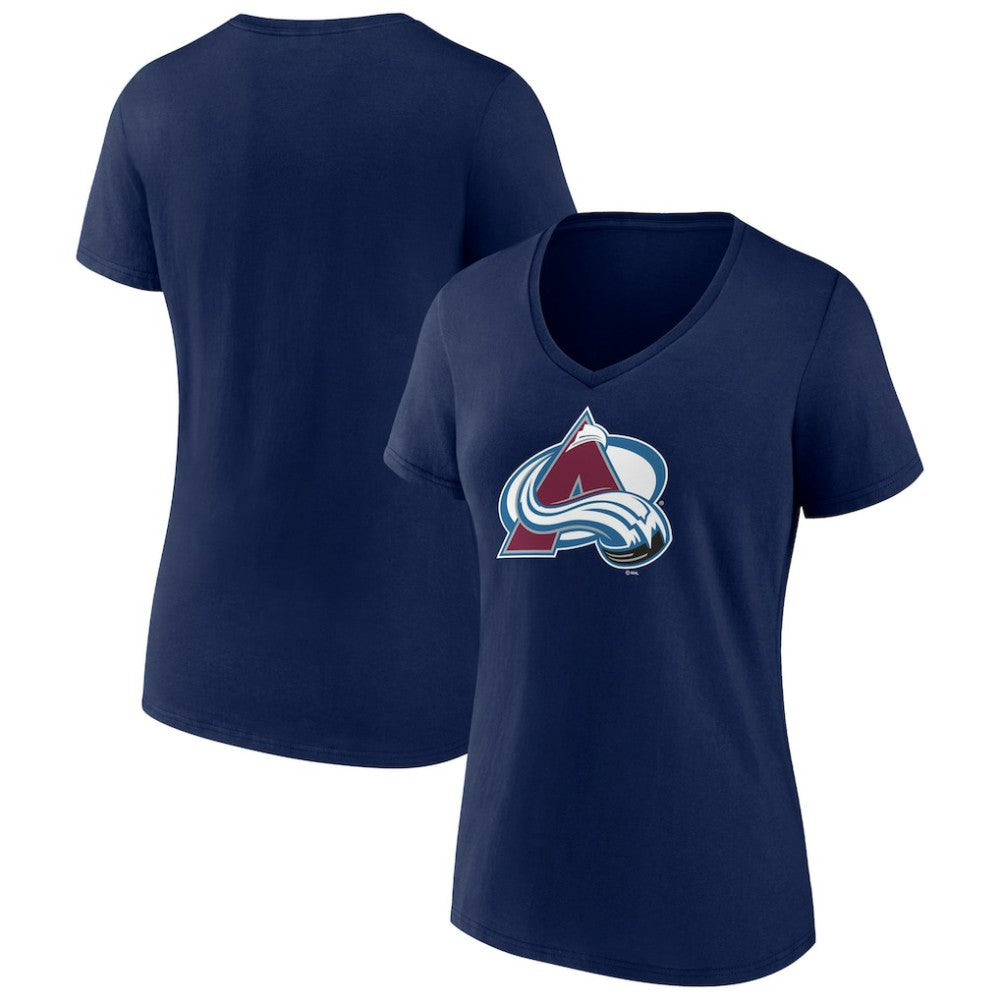 Colorado Avalanche Women's Team Primary Logo V-Neck T-Shirt - Navy - NHL 5221228