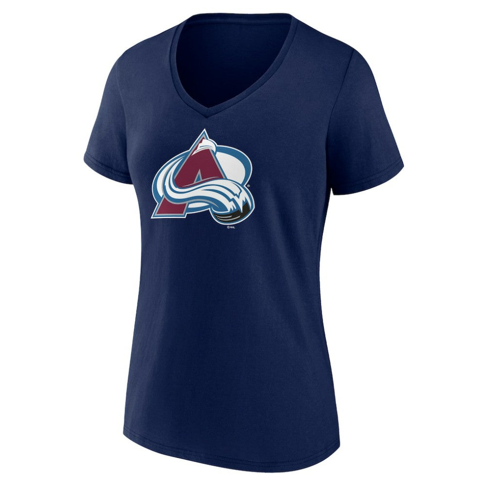 Colorado Avalanche Women's Team Primary Logo V-Neck T-Shirt - Navy - NHL 5221228