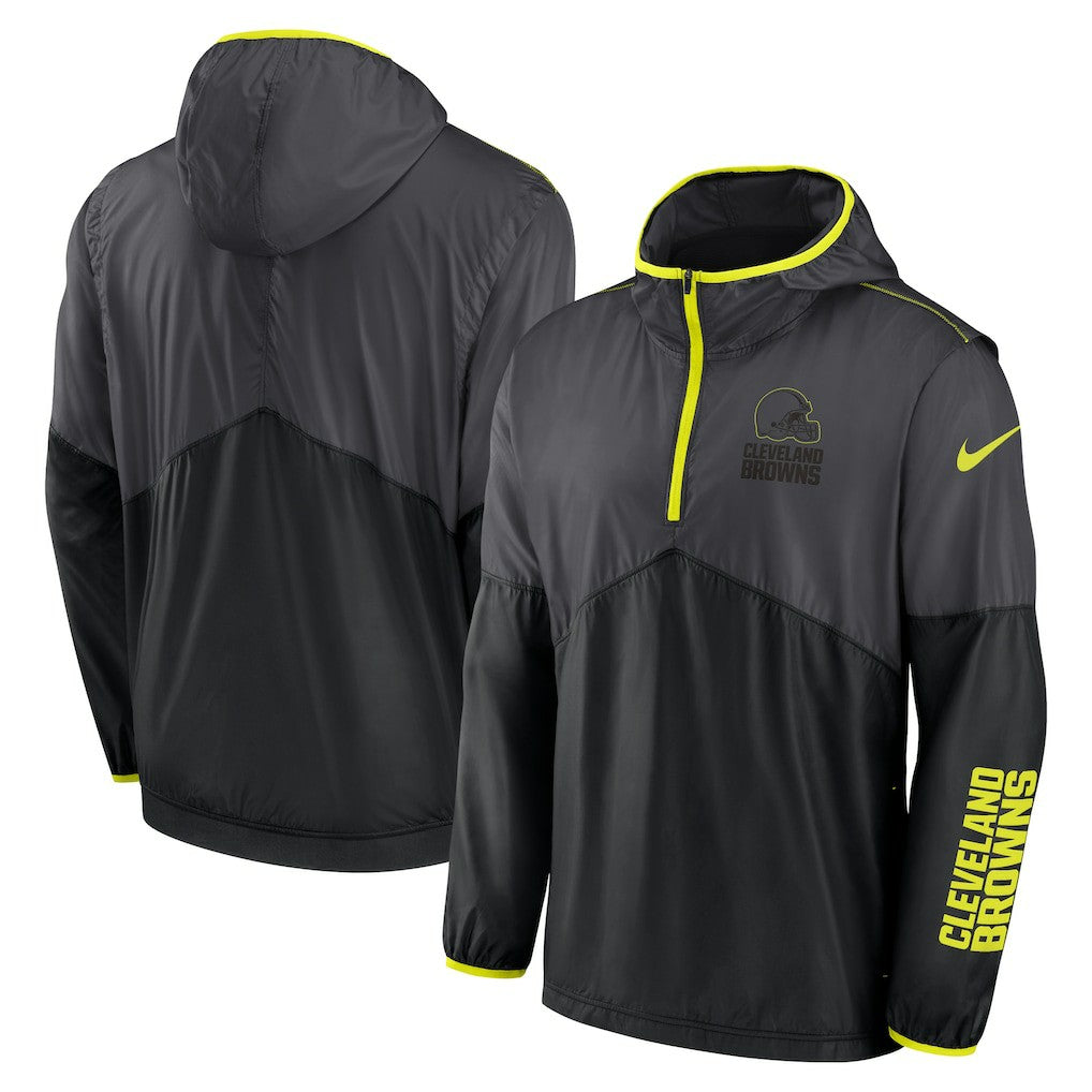 Nike Cleveland Browns Volt Hoodie Half-Zip Jacket Anthracite