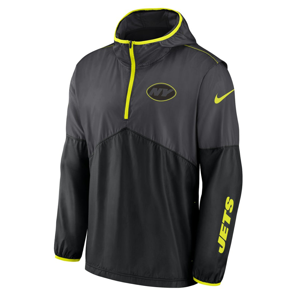 Nike New York Jets Volt Hoodie Half-Zip Jacket Anthracite