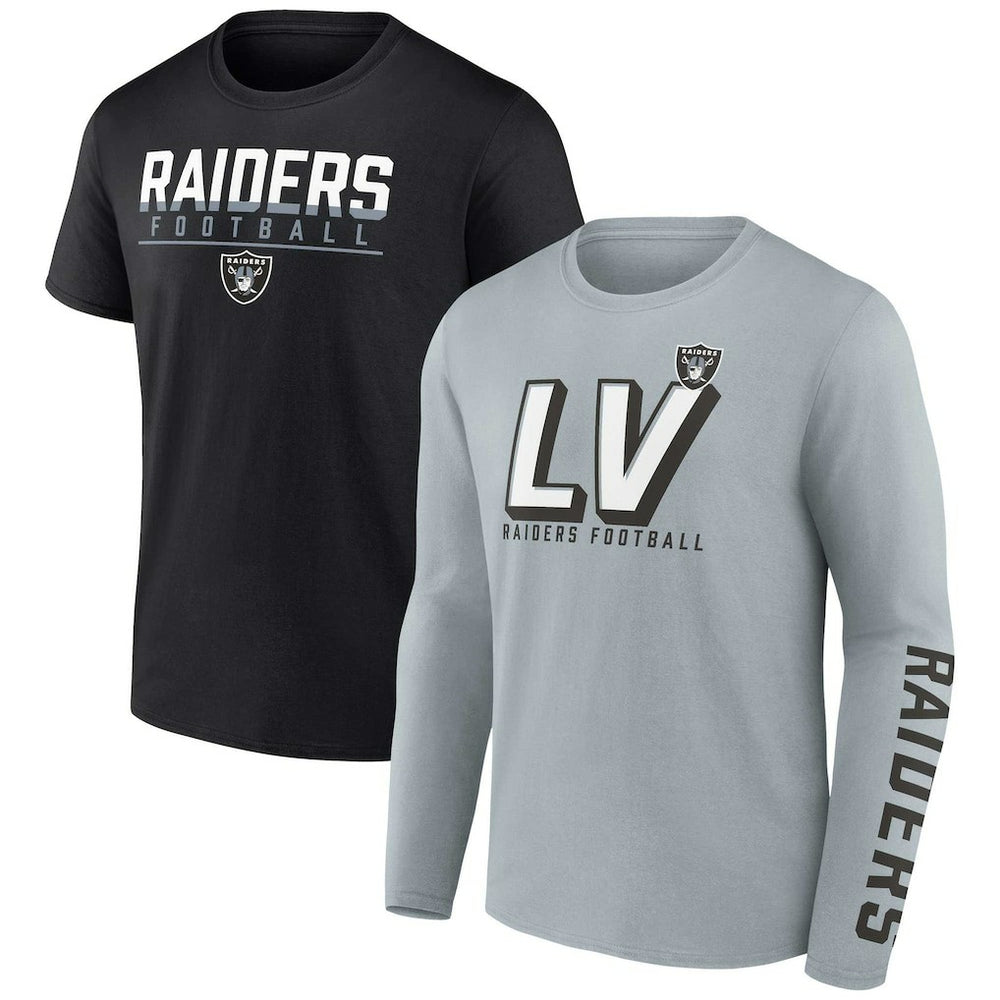 Fanatics Las Vegas Raiders Two-Pack T-Shirt Combo Set Silver/Black