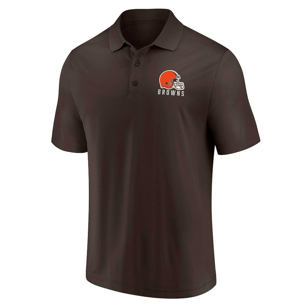 Fanatics Cleveland Browns Lockup Two-Pack Polo Set White/Brown