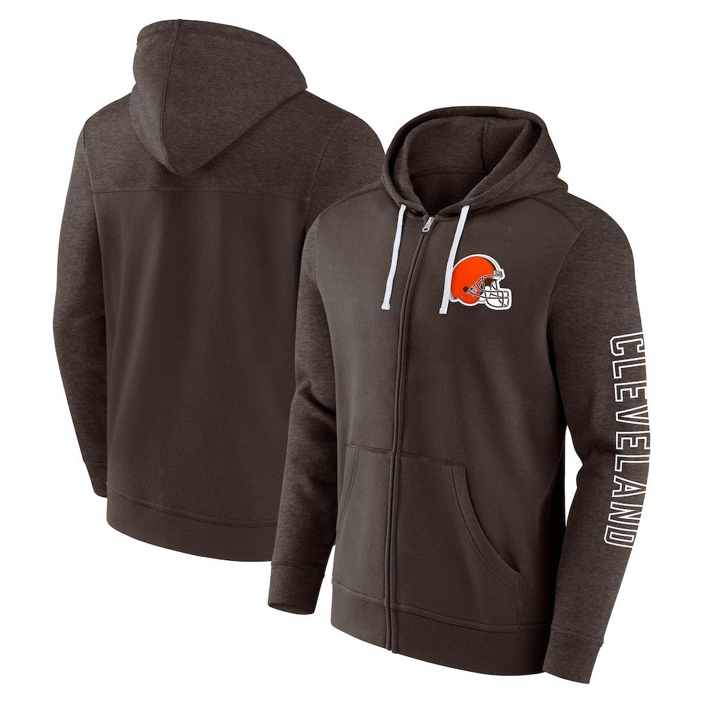 Fanatics Cleveland Browns Offensive Lineup Hoodie Full-Zip Hoodie Brown