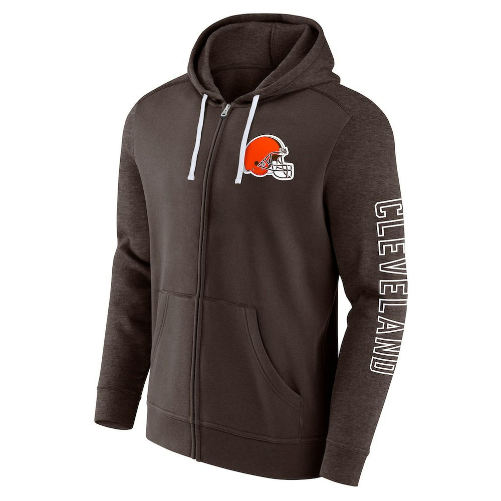 Fanatics Cleveland Browns Offensive Lineup Hoodie Full-Zip Hoodie Brown