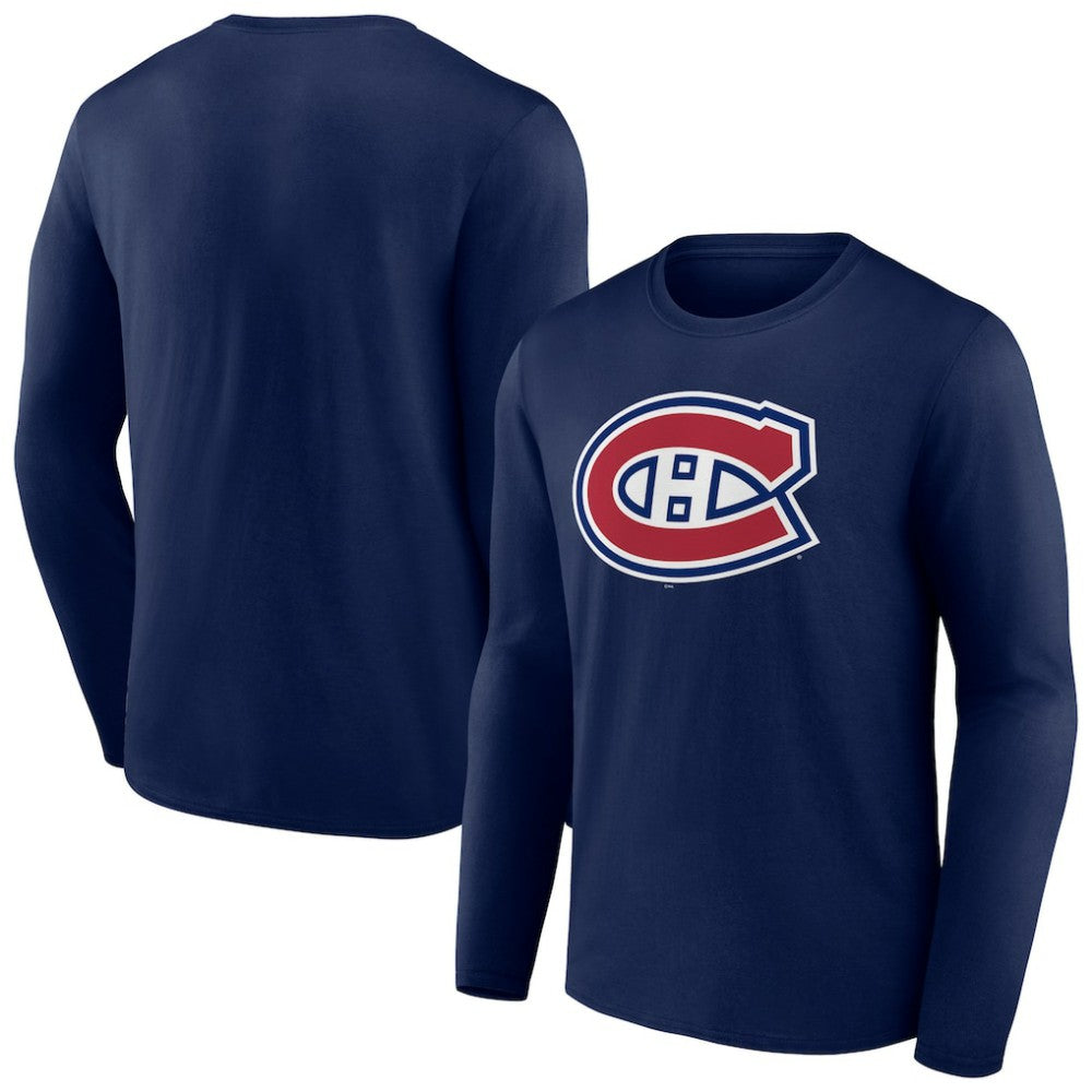 Montreal Canadiens Primary Logo Team Long Sleeve T-Shirt - Navy - NHL 5228577