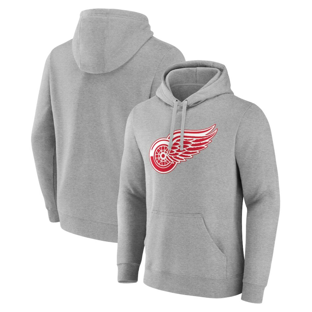 Detroit Red Wings Primary Team Logo Pullover Hoodie - Gray - NHL 5228612