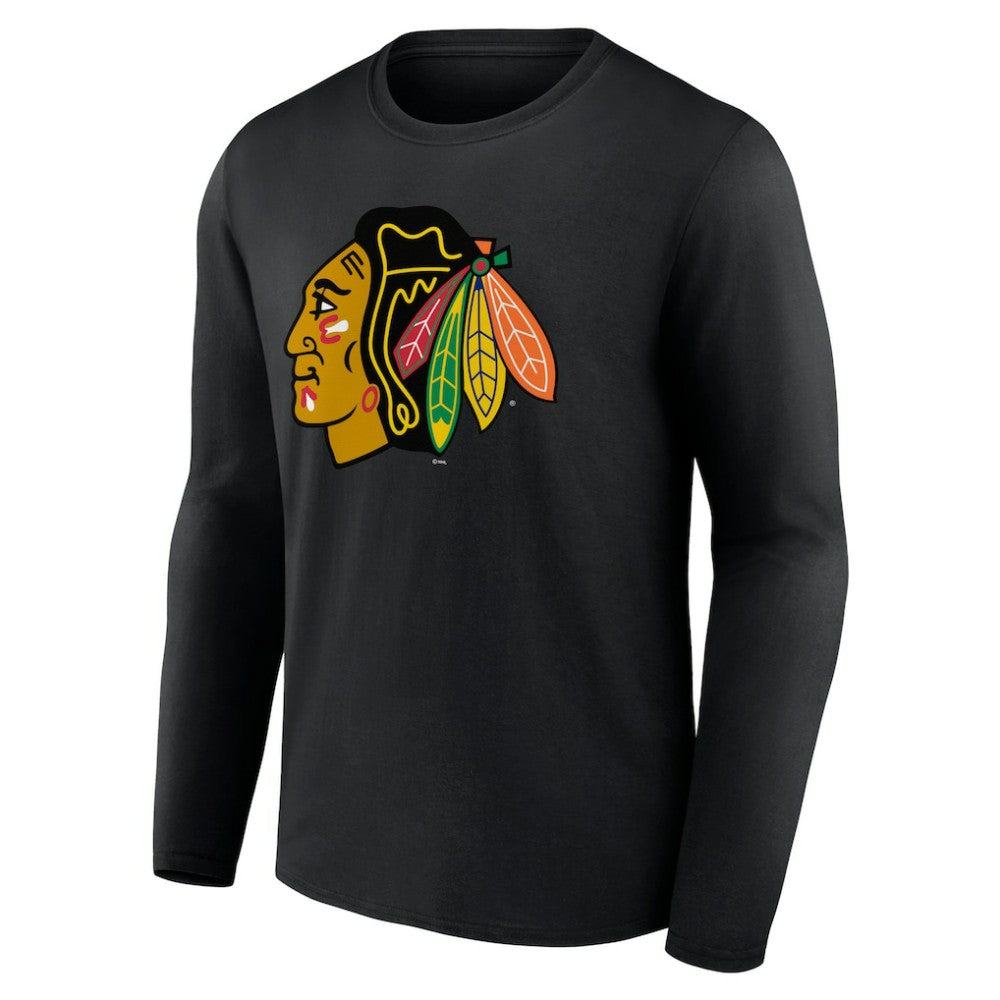 Chicago Blackhawks Primary Logo Team Long Sleeve T-Shirt - Black - NHL 5228888
