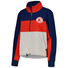Boston Red Sox The Wild Collective Women's Color Block Half-Zip Jacket - Navy/Red - MLB Online