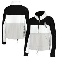 Chicago White Sox The Wild Collective Women's Color Block Half-Zip Jacket - Black/White - MLB Sale