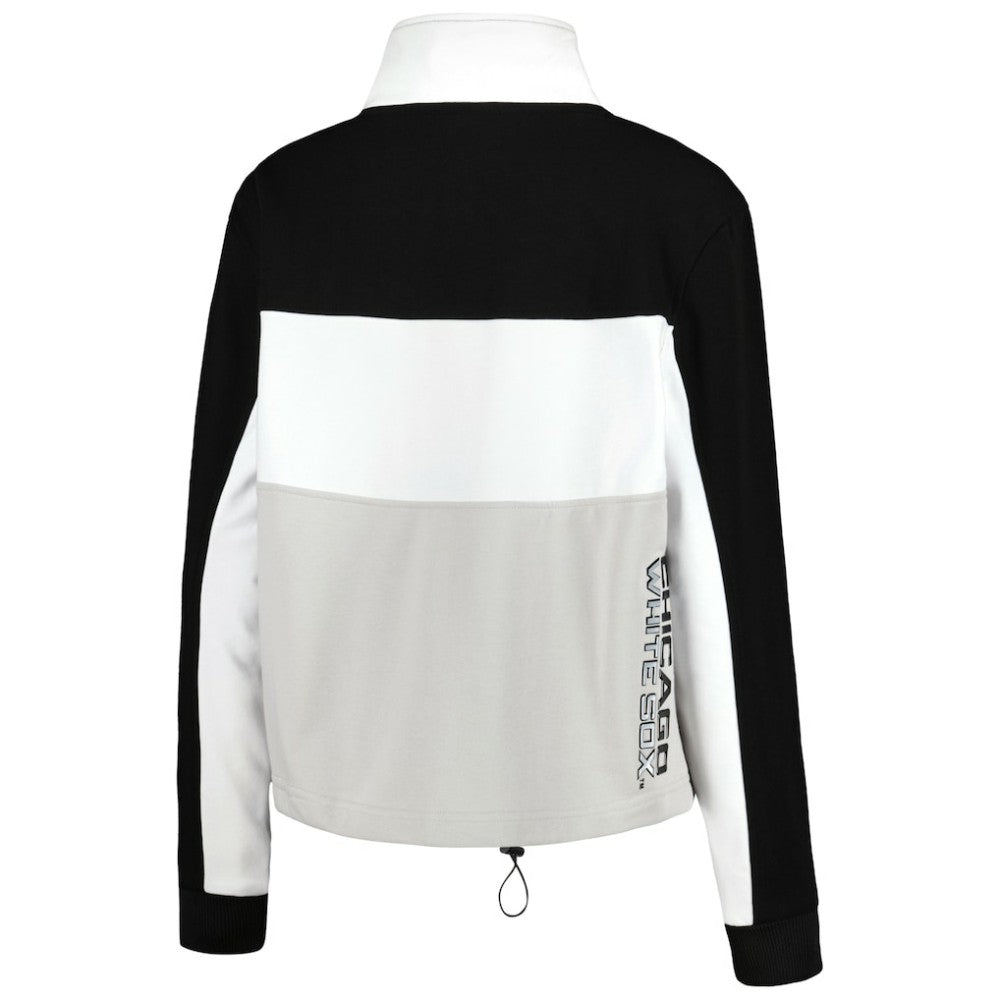 Chicago White Sox The Wild Collective Women's Color Block Half-Zip Jacket - Black/White - MLB Sale