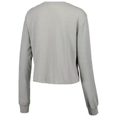 Atlanta Braves The Wild Collective Women's Cropped Long Sleeve T-Shirt - Gray - MLB Discount