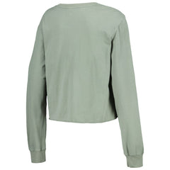 Houston Astros The Wild Collective Women's Cropped Long Sleeve T-Shirt - Gray - MLB on Sale