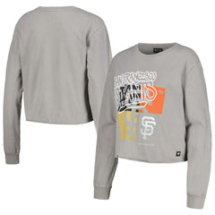 San Francisco Giants The Wild Collective Women's Cropped Long Sleeve T-Shirt - Gray - MLB Online