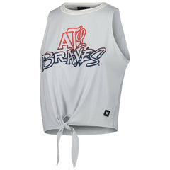 Atlanta Braves The Wild Collective Women's Twisted Tie Front Tank Top - White - MLB Online