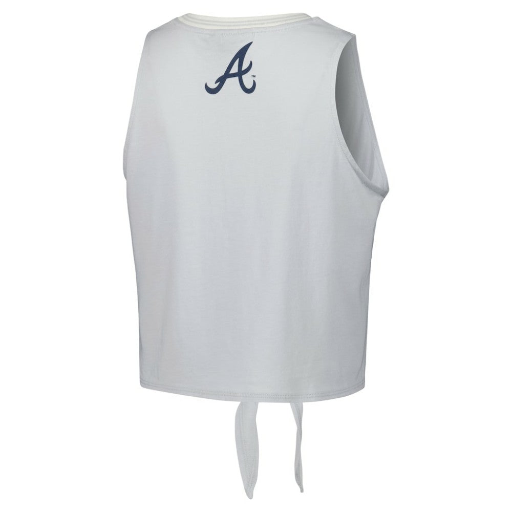 Atlanta Braves The Wild Collective Women's Twisted Tie Front Tank Top - White - MLB Online