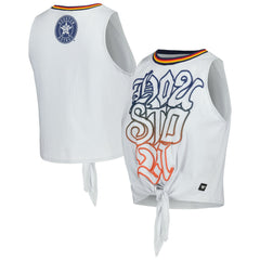Houston Astros The Wild Collective Women's Twisted Tie Front Tank Top - Gray - MLB Discount
