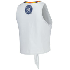 Houston Astros The Wild Collective Women's Twisted Tie Front Tank Top - Gray - MLB Discount