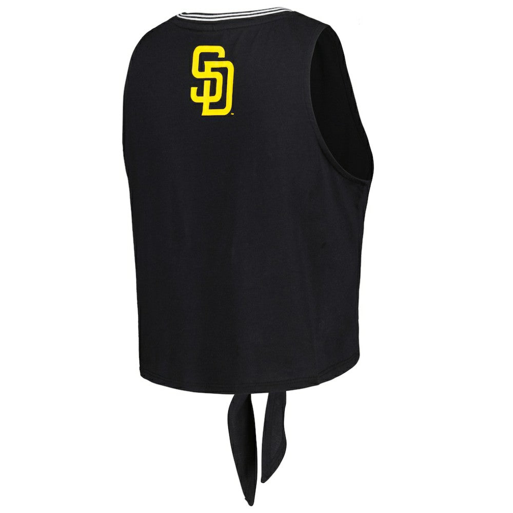 San Diego Padres The Wild Collective Women's Twisted Tie Front Tank Top - Black - MLB Online