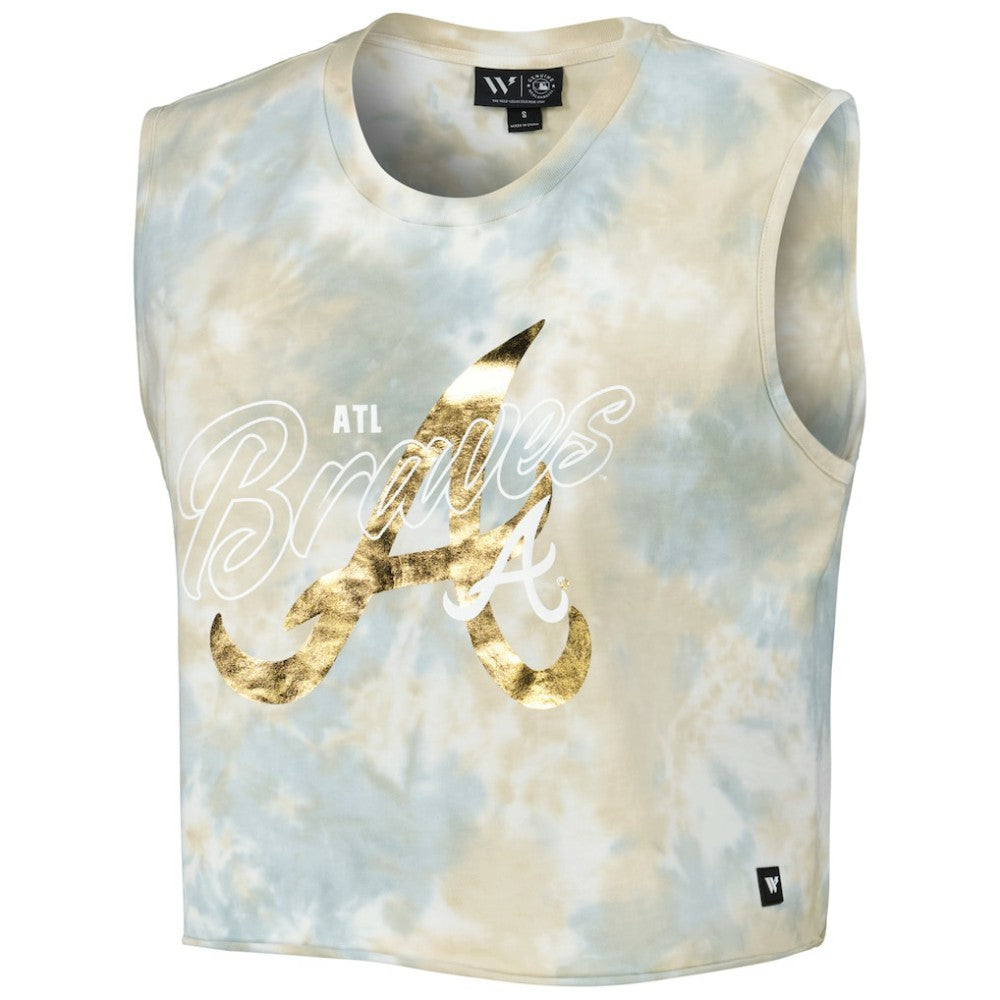 Atlanta Braves The Wild Collective Women's Washed Muscle Tank Top - White - MLB Online