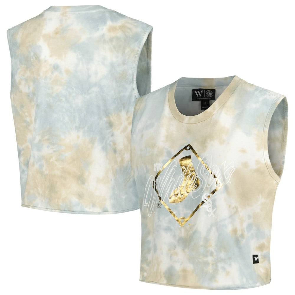 Chicago White Sox The Wild Collective Women's Washed Muscle Tank Top - White - MLB Lifestyle