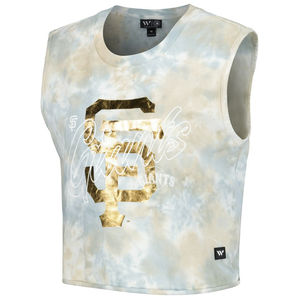 San Francisco Giants The Wild Collective Women's Washed Muscle Tank Top - White - MLB Discount