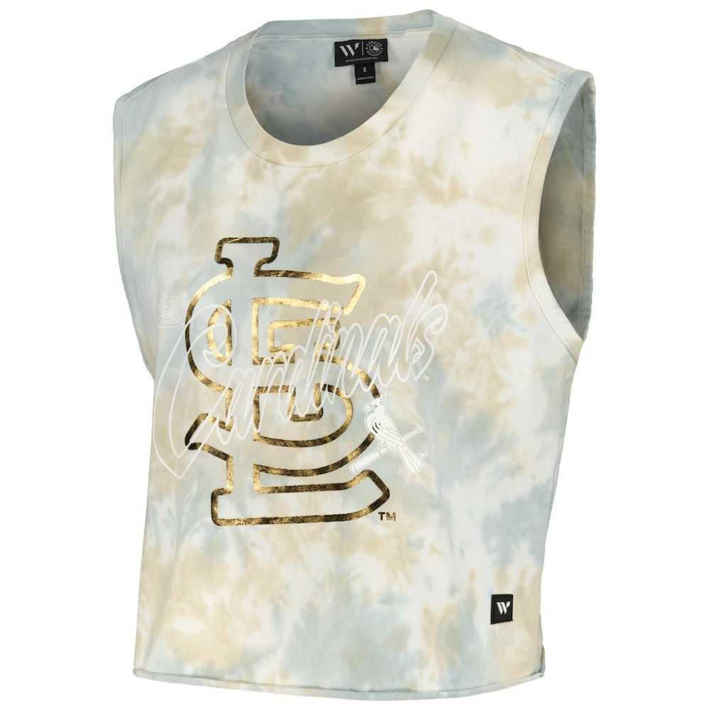 St. Louis Cardinals The Wild Collective Women's Washed Muscle Tank Top - White - MLB on Sale