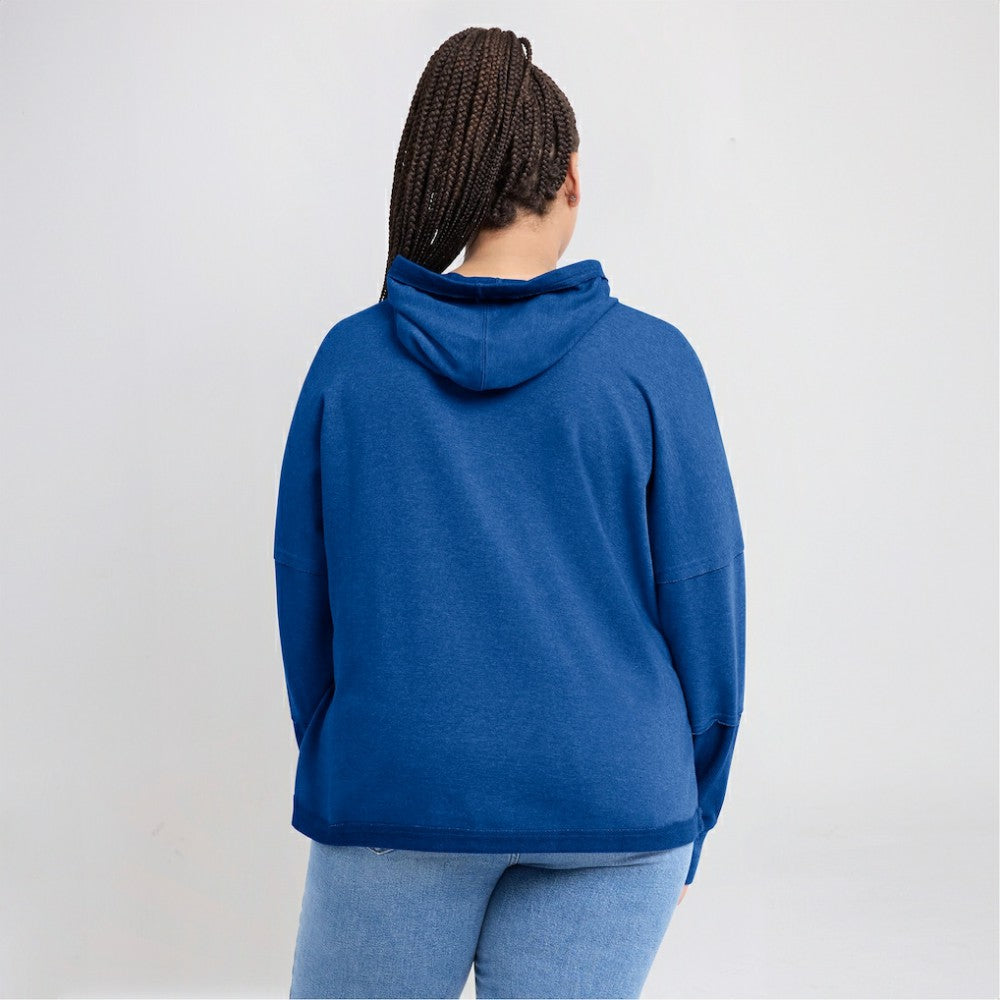 St. Louis Blues Fanatics Women's Lux Lounge Helmet Arch Pullover Hoodie - Heather Blue - NHL 5229595