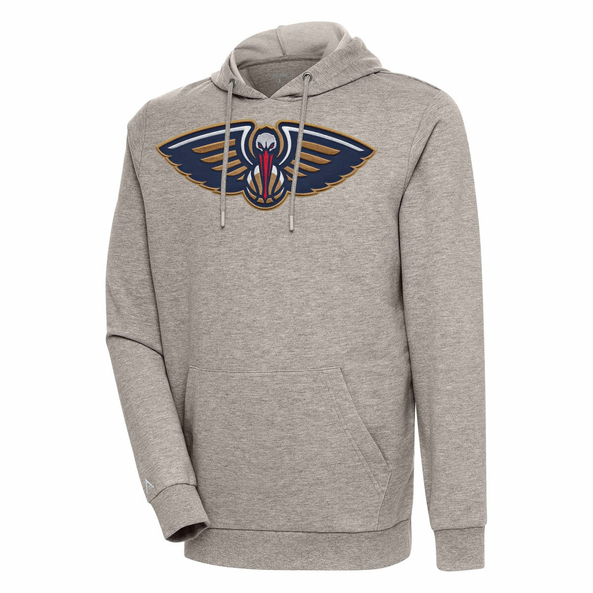 New Orleans Pelicans Antigua Action Pullover Hoodie Oatmeal