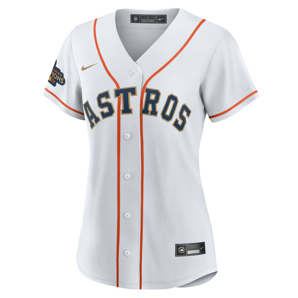 Alex Bregman Houston Astros Nike Women's 2023 Gold Collection Replica Player Jersey - White/Gold - Nike Lifestyle