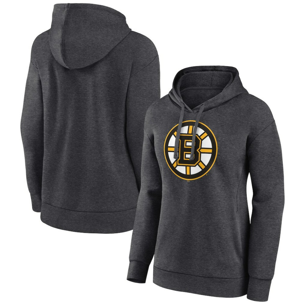 Boston Bruins Women's Primary Logo Pullover Hoodie - Charcoal - NHL 5231732