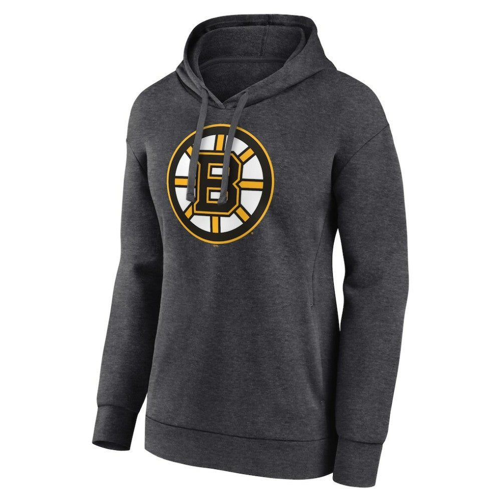 Boston Bruins Women's Primary Logo Pullover Hoodie - Charcoal - NHL 5231732