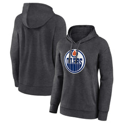 Edmonton Oilers Women's Primary Logo Pullover Hoodie - Charcoal - NHL 5231742