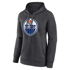 Edmonton Oilers Women's Primary Logo Pullover Hoodie - Charcoal - NHL 5231742