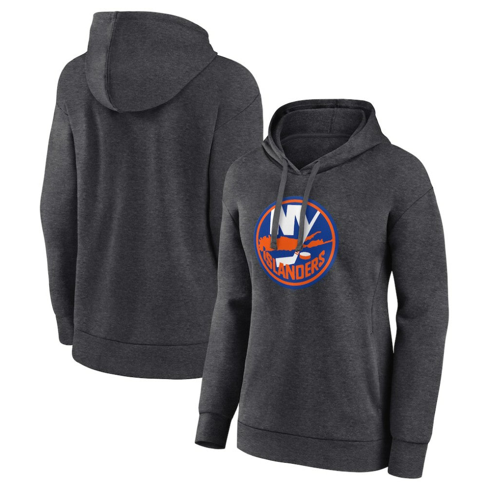 New York Islanders Women's Primary Logo Pullover Hoodie - Charcoal - NHL 5231750