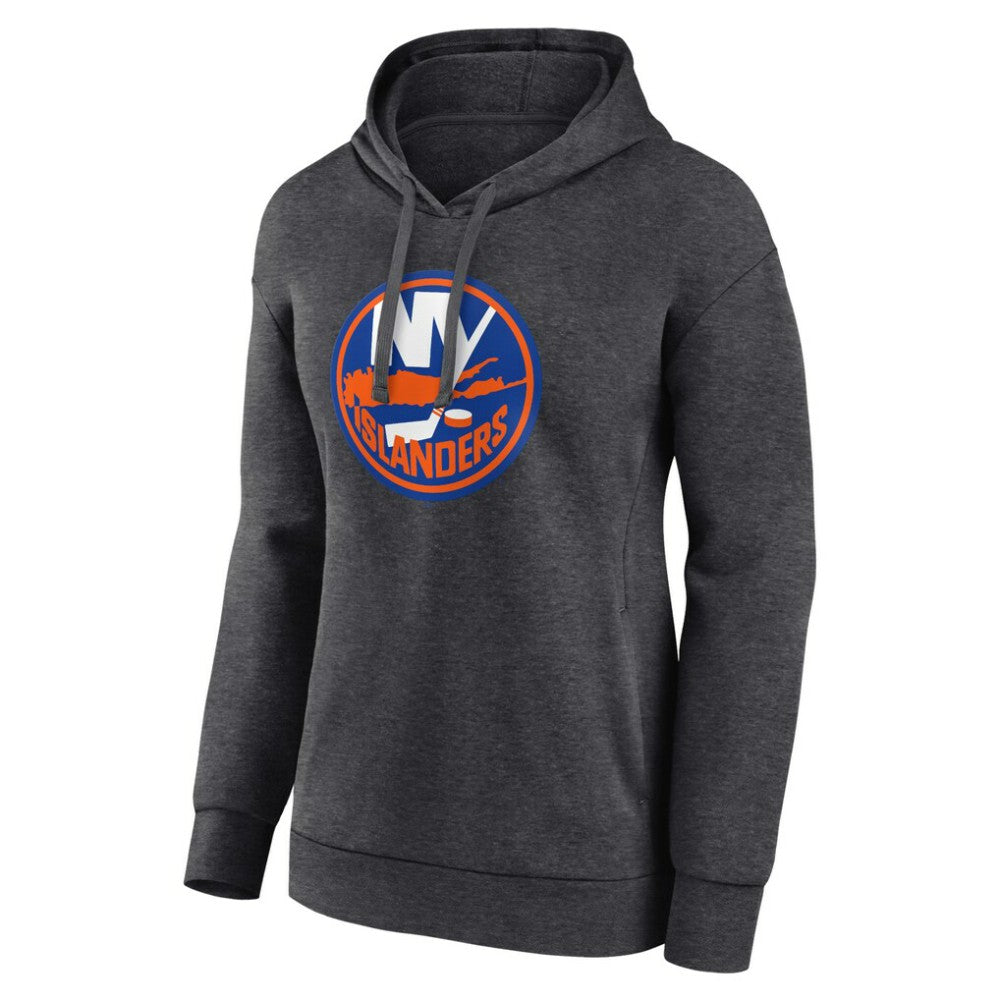 New York Islanders Women's Primary Logo Pullover Hoodie - Charcoal - NHL 5231750