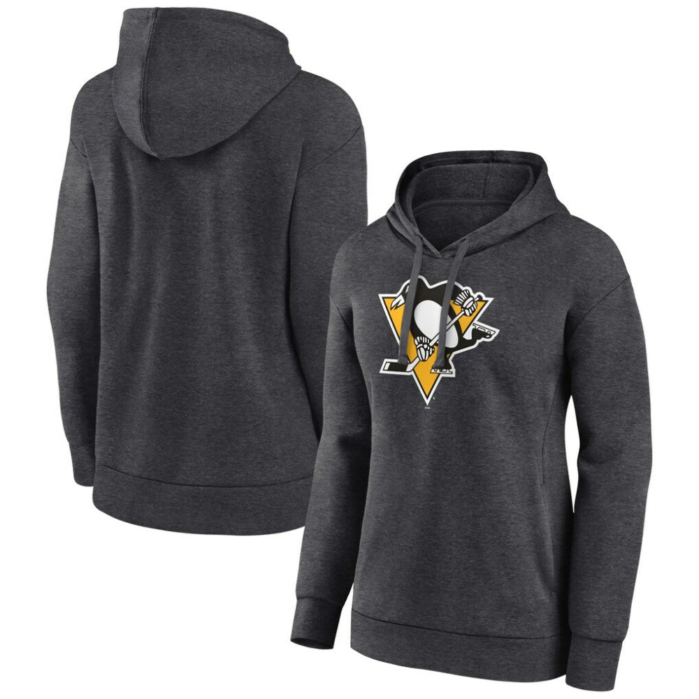 Pittsburgh Penguins Women's Primary Logo Pullover Hoodie - Charcoal - NHL 5231755
