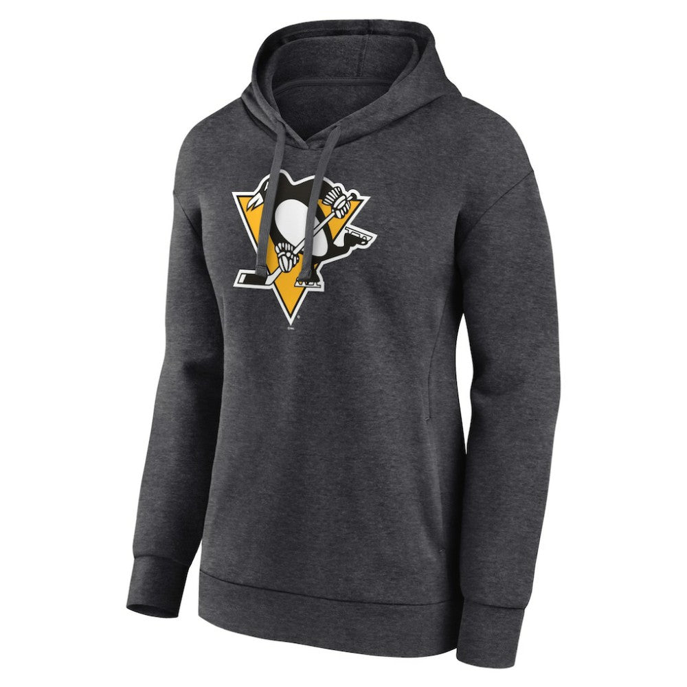 Pittsburgh Penguins Women's Primary Logo Pullover Hoodie - Charcoal - NHL 5231755